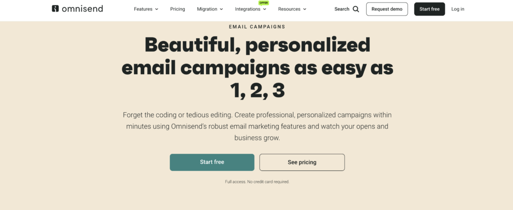 Omnisend vs Mailchimp: omnisend overview